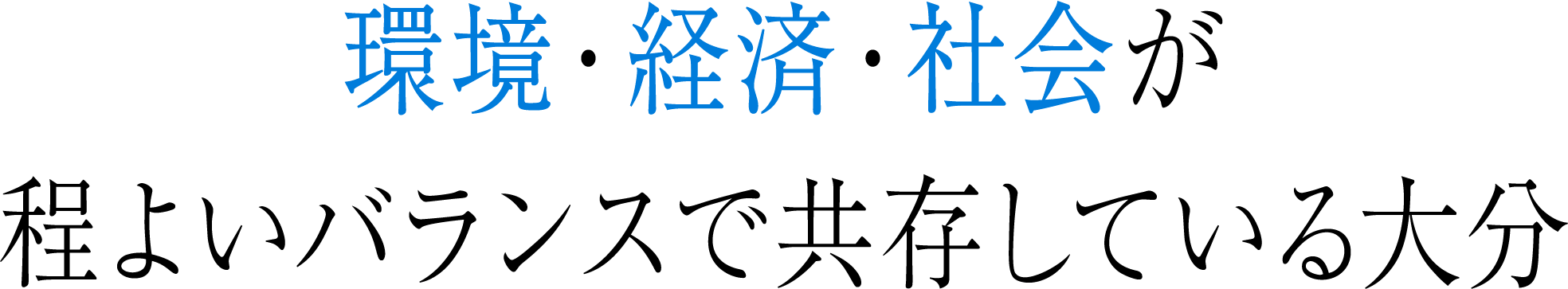 環境・経済・社会が程よいバランスで共存している大分