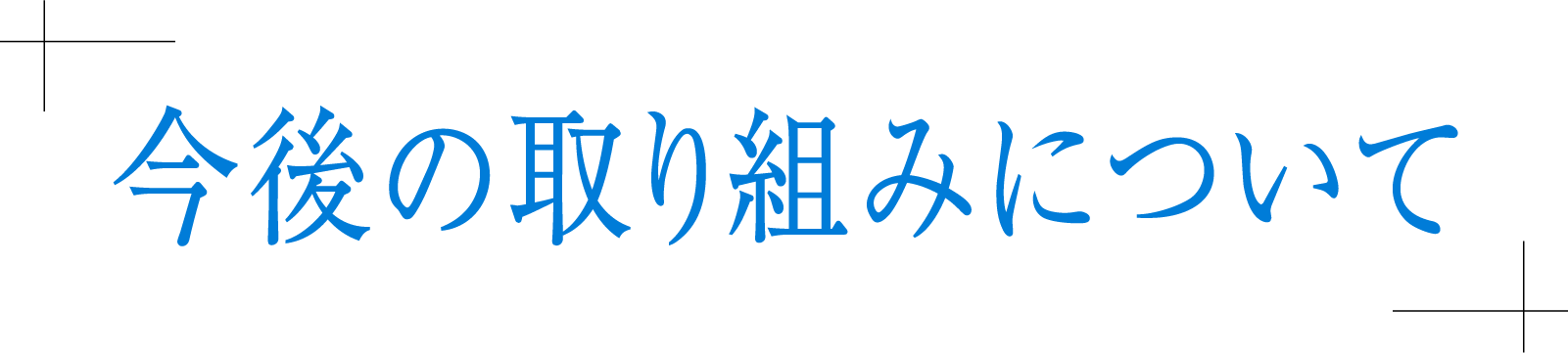 今後の取り組みについて